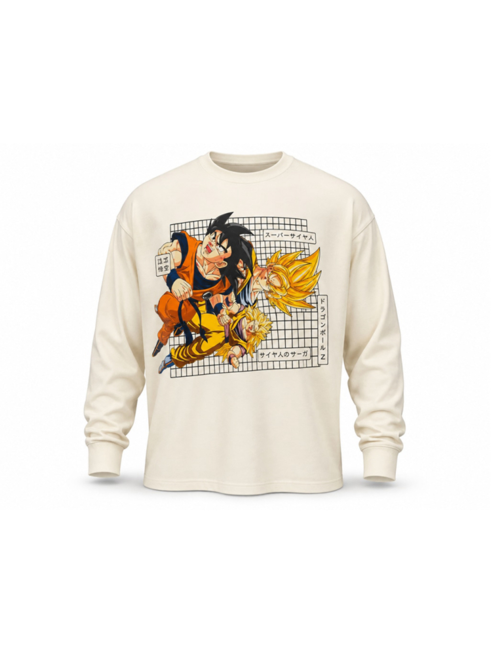 Dragon Ball Z Goku Super Saiyan 3 Long Sleeve Shirt Men’s M White Anime Funimati